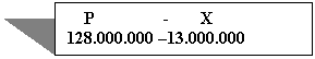 Text Box:     P                -       X
128.000.000 -13.000.000
