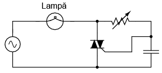 circuit dimmer cu lampa folosind triac