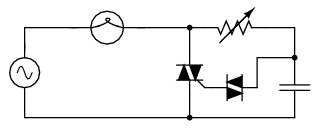 circuit dimmer cu lampa folosind triac; conectarea unui diac in serie cu poarta triacului