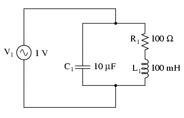 circuit LC paralel; rezistor serie cu bobina
