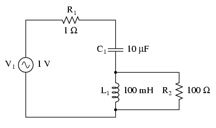 circuit LC serie; rezistor paralel cu bobina