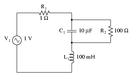 circuit LC serie; rezistor paralel cu condensatorul