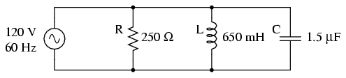 circuit electric RLC paralel