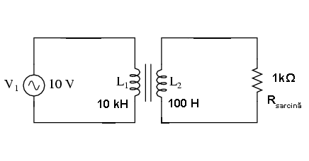 circuit electric simplu cu transformator