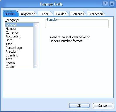 format cells