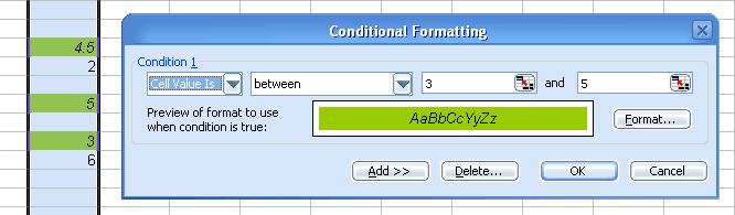 format conditional