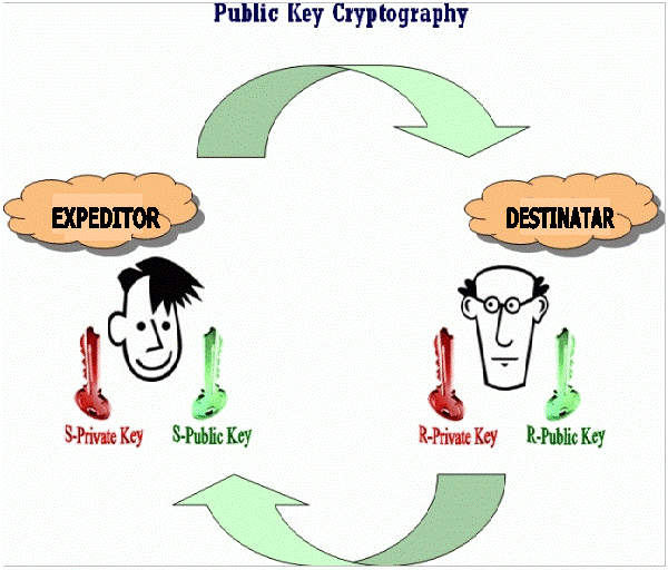 Figure 1: Public Key Cryptography,EXPEDITOR,DESTINATAR