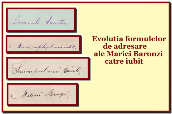 Evolutia formulelor de adresare ale Mariei Baronzi catre iubit