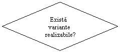 Flowchart: Decision:           Exista 
         variante       
       realizabile?
