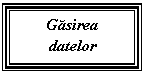 Text Box: Gasirea 
datelor
