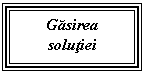 Text Box: Gasirea 
solutiei
