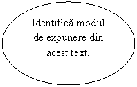 Oval: Identifica modul de expunere din acest text.

