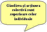 Rounded Rectangular Callout: Gandirea si actiunea colectiva sunt superioare celor individuale