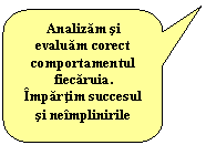 Rounded Rectangular Callout: Analizam si  evaluam corect comportamentul fiecaruia.
Impartim succesul si neimplinirile
