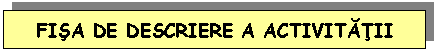 Text Box: FISA DE DESCRIERE A ACTIVITATII