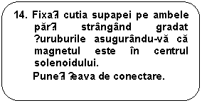 Rounded Rectangle: 14. Fixați cutia supapei pe ambele parți strangand gradat șuruburile asugurandu-va ca magnetul este in centrul  solenoidului.
　    Puneți țeava de conectare.
