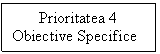 Text Box: Prioritatea 4
Obiective Specifice
