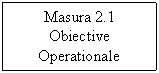 Text Box: Masura 2.1
Obiective Operationale
