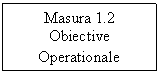 Text Box: Masura 1.2
Obiective Operationale
