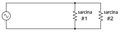 schema electrica a unui circuit monofazat simplu; sarcini conectat in paralel