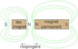 magnetizarea unui material diamagnetic