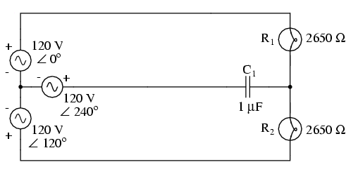 circuit electric trifazat - determinarea secventei fazelor