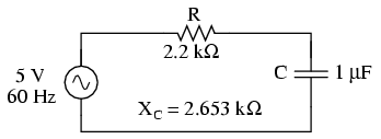 circuit electric alimentat printr-o combinatie de frecvente de 60 Hz, respectiv 90 Hz - analiza circuitului doar cu sursa de tensiune de 60 Hz