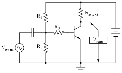 amplificator emitor comun, fara reactie