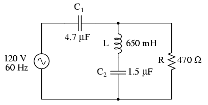 circuit electric RLC serie-paralel