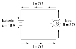 circuit simplu: baterie plus bec, calcularea puterii