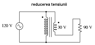 folosirea unui autotransformator coborator de tensiune cu infasurarea secundara conectata in serie pentru reducerea tensiunii