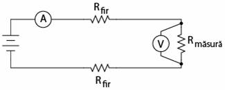 masurarea rezistentei cu o combinatie ampermetru-voltmetru