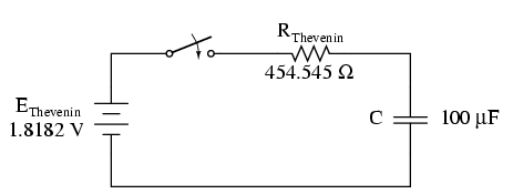 analiza circuitului RC complex folosind teorema lui Thevenin - circuitul echivalent