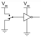 poarta inversoare; circuit de alimentare complet