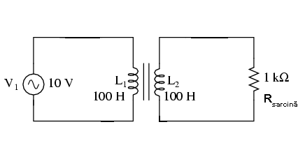 circuit electric simplu cu transformator