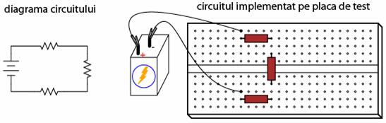 circuit electric cu placa de test