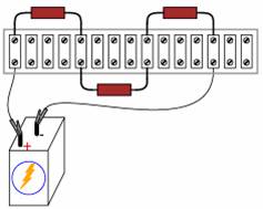 regleta de conexiuni; circuit serie