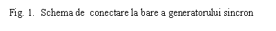 Text Box: Fig. 1. Schema de conectare la bare a generatorului sincron