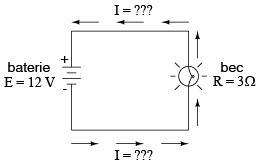 aflarea curentului intr-un circuit simplu, atunci cand cunoastem tensiunea si rezistenta folosind legea lui Ohm