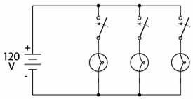 circuit pur rezistiv paralel cu becuri