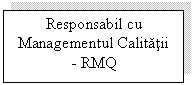 Text Box: Responsabil cu Managementul Calitatii - RMQ