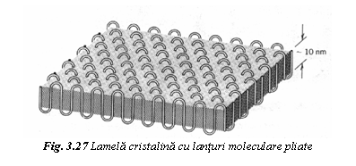 Text Box: 
Fig. 3.27 Lamela cristalina cu lanturi moleculare pliate 

