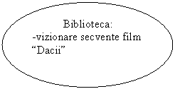 Oval:            Biblioteca:
-vizionare secvente film
