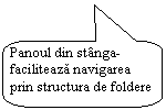 Rounded Rectangular Callout: Panoul din stanga-faciliteaza navigarea prin structura de foldere

