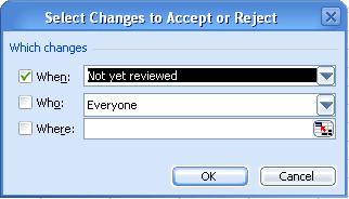 select changes to accept or reject