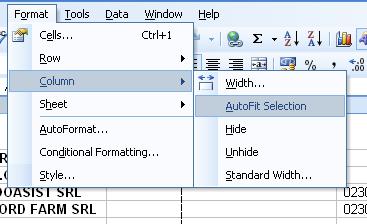 format column