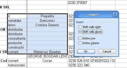 inainte de inserare