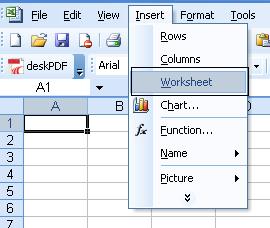 insert worksheet