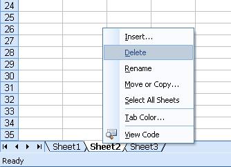 delete sheet