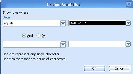 custom autofilter